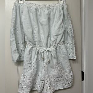 White off the shoulder romper Rebellion